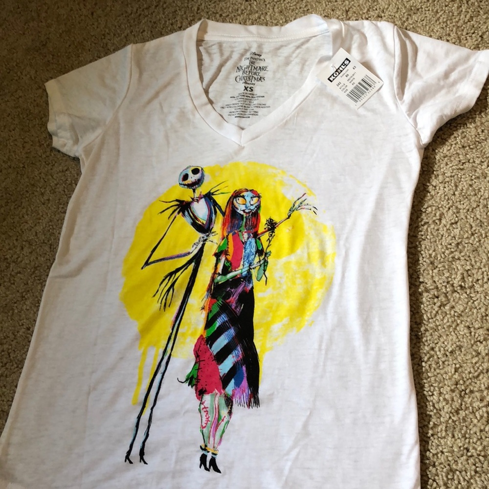 Kohl’s Nightmare Before Christmas white v neck
